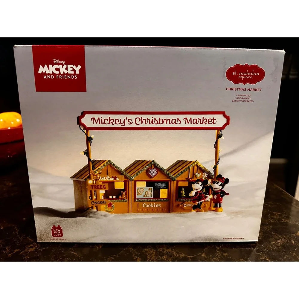 Disney St Nicholas Square Mickey Christmas Market Illuminated Village 44DYDXV07